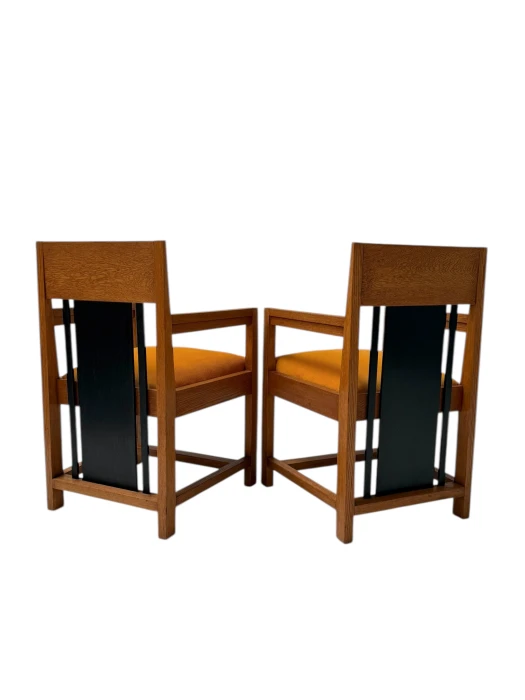 Two Art Deco Modernist High Back Armchairs by Cor Alons, 1927